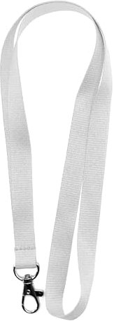 Cordon Tour de Cou - Lanière de Porte Badge - pour événement, entreprise, groupe (Blanc)