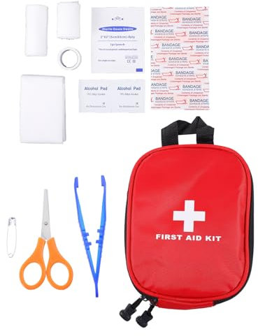 LALAFINA Nylon Notfalltasche Rucksacktouristen Kompaktes Erste Tragbarer Aufbewahrungsbeutel Für Haushalt Arbeitsplatz Outdoor Reise Rot