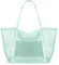 KALIDI FANCY FOREST Faltbare Mesh Strandtasche XXL Familie, Große Strandtasche Badetasche Shopper Tasche Damen für Urlaub Sauna Sport,Mint Grün