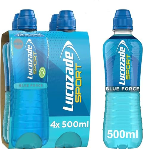 Lucozade Sport Body Fuel - BlueForce 4x500ml| Isotonic sports drink, with Electrolytes and Vitamin B3 | Still | Bursting with Flavour