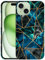GlamCase for iPhone 15, iPhone 15 Case - Blue Marble Geometric Pattern Design Printed Slim & Sleek Cute Plastic Hard Snap on Protective Designer Back Phone Case/Cover for iPhone 15