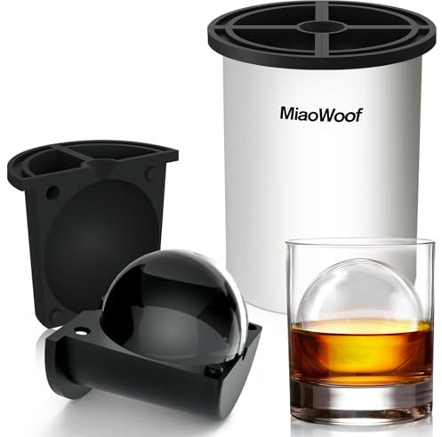 Clear Ice Cube Maker, 2.5 Inch Stainless Steel Crystal Large Clear Ice Ball Maker, Silicone Ice Cube Mold for Cocktails, Drinks & Bourbon, Whiskey Gifts for Men (1 Pack)