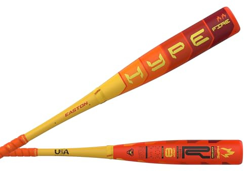 Easton Hype Fire Baseballschläger 2025, USA, -5, -8, -10, -11 Drop, 6,1 cm Schaft, 2 Stück. Verbundwerkstoff