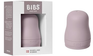 BIBS Bottle Cap Set - BPA-Free, Dishwasher Safe, Customizable Colors, Includes Cap, Milk Lock, and Screw Cap - Compatible with BIBS Bottles (Sold Separately) - Dusky Lilac