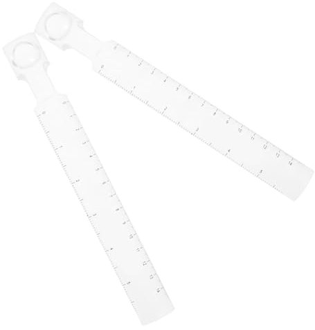 KALLORY Tragbares Mathematisches Lineal Mit Lupe 2-teiliges Skaliertes Lineal Für Genaues Zeichnen Und Messen