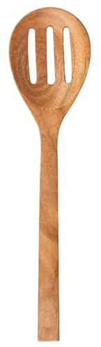 Schlitzlöffel NATURAL NEEM Kochlöffel Holz, Küchenutensilien, Kochbesteck, 31,1 × 7,6 x 2 cm