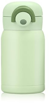 Boziee 350ML/200ML pequeña botella termo de acero inoxidable, sin BPA, botella de vacío portátil para bebidas frías y calientes (Verde, 200 ml)
