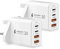 2 Pack USB C Plug Fast Charger, 40W 4-Ports USB C Fast Charger Plug for iPhone 16 15 14 13 12 11 Pro Max Plus,iPad,Samsung, Dual USBC Power Adapter+QC Multiport Wall Plug Double Type C Charging Plug