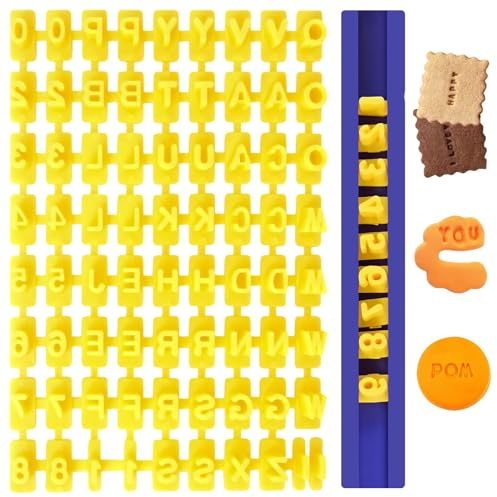 YHTCC 1 Set Letter Stamps for Clay, Alphabet Stamp, 73 PCS Cookie Stamps | Making Cookies Letters Stamp DIY Clay Cakes Baking Message Letters