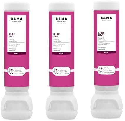 Bama Essentials Shoe Deo (3x 100 ml) – hygienische Frische, Deospray für Sport-, Arbeits- und Freizeitschuhe