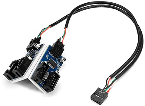 Krytavo Motherboard USB 2.0 9 Pin Header 1 Ein 4 Verlängerungskabel Hub Splitter Adapter Konverter 30 cm 9 Pin Intern