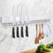 Porte-couteaux magnétique mural de 59 cm, Bande magnétique en acier inoxydable sans perçage avec 15 crochets/ruban adhésif/vis, support d'ustensiles de cuisine, organisateur de couteaux magnétique