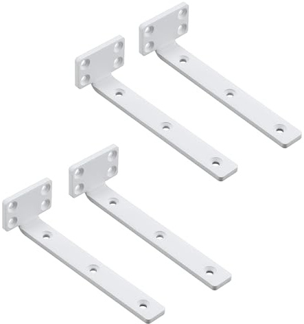 Mooche 4PCS Schwebenden Regalhalterungen Winkel Weiß,15CM Schwerlastträger