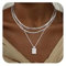 VIROMY Halskette Silber Damen Kette 14K Silber Plattiert Stapelbar Layered Anhänger Halskette Trendy Schmuck Set Geschenke