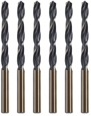 Misuyue 6mm M2 Cobalt HSS Drill Bits, 6pcs Twist Metal Drilling Bit Sets, Carbide Drill Bit for High-Carbon Steel Copper Plastic Hard Materials, Wood Drilling Bits