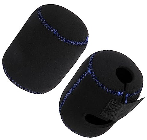 Lurrose Fishing Reel Bag 2 Pack Water-Resistant Reel Case Protective Sleeve Elastic Storage Pouch for Fishing Gear Compact Round Cover for Outdoor Tackle Protection