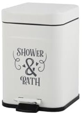 MA MAISON Pattumiera Capacità 3L, Cestino per Spazzatura - Bidone da Bagno, Camera da Letto, per Rifiuti, Secchio, Riciclaggio, Cosmetici - con Coperchio e Pedale Stile Romantico Bianco