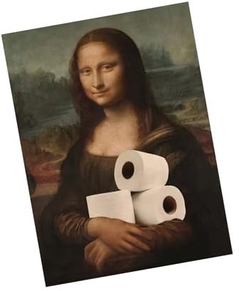 Yoimckay Lustige Vintage-Wandkunst für Badezimmer, abstrakte Bilder, Wanddekoration, Poster Mona Lisa Toilettenpapier, für Toilette, Toilette, Haus, 20 x 30 cm
