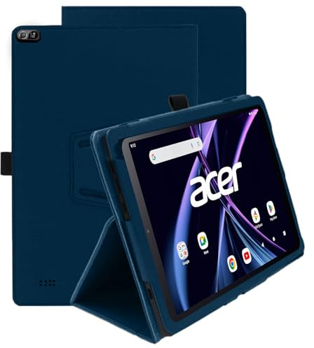 Case for Acer Iconia Tab A10, Full Coverage Ultra Slim PU Leather Cover Case Folding Stand Cover with Hand Strap Magnet,Blue