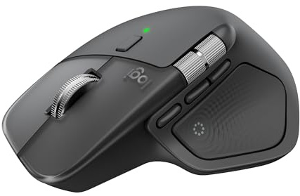 Logitech MX Master 4, Ergonomic Wireless Mouse with Advanced Performance Haptic Feedback, Ultra-Fast Scrolling, USB-C Charging, Bluetooth, Windows, MacOS - Graphite