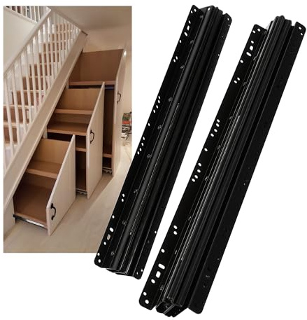 Tcatec Heavy Duty Drawer Runners 2 Packs Strong Drawer Slides 600-1450mm | Draw Runners Ball Bearing Full Extension Draw Sliding Rails Sliders Side Mount