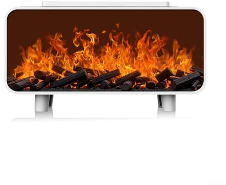 Sumsoctober Difusor de aromaterapia de llama de chimenea con humidificador de luz LED colorido apagado automático silencioso para relajación (blanco)