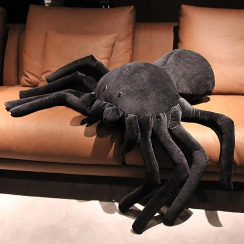 Qikam Lebensechte Spinne Plüschtier Kuscheltiere Simulation Spinne Wurfkissen Kuscheltier Spinne Kreatives Lustiges Tea-se Toy 40x25cm Spinnen-Plüschtier