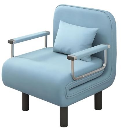 Schlafsofa 3-in-1, Verstellbarer Sessel Ausziehbares Sofa für Wohnzimmer Gästezimmer Oder Kleine Räume, Klappbett für Wohnung, Studio, Zuhause(Blue,65cm)
