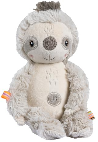 Fehn Einschlafhilfe Faultier – Kuscheltier mit Soundmodul & Cry-Sensor | Spieluhr mit entnehmbarem Soundmodul – für Babys und Kleinkinder ab 0 Monaten