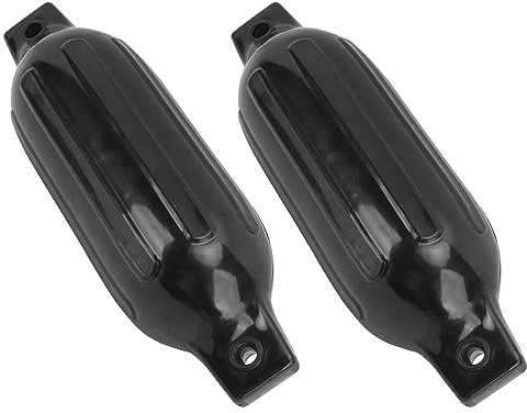 Tbest Hochwertige Bootsfender, Robuste Marine-Stoßstangen, Hervorragender Schutz für Yachten, Fischerboote, PVC, Schwarz, 5 X 20 Zoll, 2er-Pack
