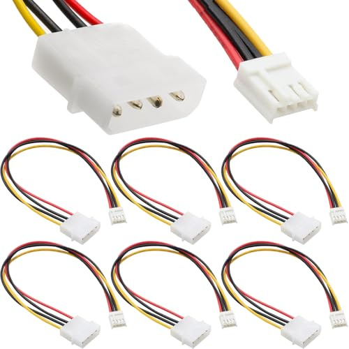 HAAMNING7 4Pin IDE to 4P Molex Power Supply Cable, Molex to Floppy Drive Power Interface Cable for Old PC Internal Device DIY (6 Pack)
