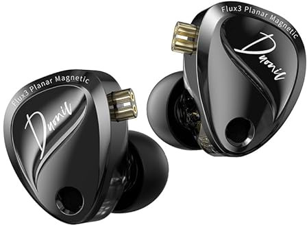 HIFIXAUDIO KZ Duonic - Monitor planare tri-magnetico in-ear, interruttori di sintonizzazione regolabili, auricolari Hi-Fi cablati – cavo staccabile a 2 pin (basso migliorato, 3,5 mm senza microfono