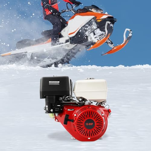 Moteur à essence 4 temps - Moteur à kart - 15 CV - Puissant moteur industriel - Refroidi par air - Avec démarreur à câble et sécurité anti-manque d'huile - Pour générateur, pompe à eau, kart