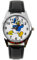 TAPORT® Kinder Uhr Analog Quarzwerk mit Leder armband Disney Donald Duck Schwarz Rund