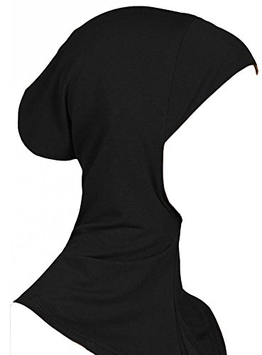 Bluelans® Islamische Turban-Kappe für Damen, Kopfbedeckung, Hals, Brustbedeckung, Haube, Hijab, Kappe unter Schal, Schwarz