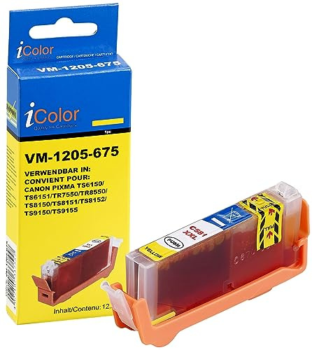 iColor Pixma Ts 705, Canon: Tintenpatrone für Canon (ersetzt CLI-581Y XXL), Yellow (Pixma Ts 6350, Canon, Alternative Druckerpatronen Canon, Tintenstrahldrucker)