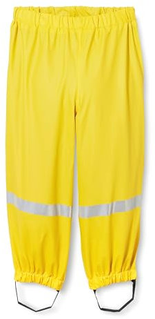 Playshoes Matschhose Regenlatzhose Ungefüttert Unisex Kinder Wind- und wasserdichte Regenhose Regenbekleidung, gelb Bundhose, 80