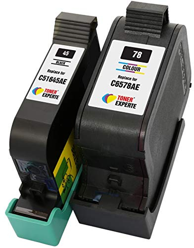 TONER EXPERTE® 2er Set Druckerpatronen kompatibel für 45 78 51645AE C6578AE Officejet 1170 G55 G85 G95 K60 K80 Photosmart 1000 1100 1115 1215 1218 1315 P1000 P1100 Fax 1220 | hohe Kapazität