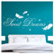 Grandora Wandtattoo Zitat Sweet Dreams mit Sternen & Federn I azurblau (BxH) 100 x 28 cm I Wandaufkleber Kinderzimmer Aufkleber Wandsticker Schlafzimmer W914