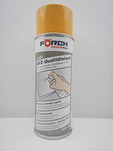 FORCH Komatsu GELB Bagger BAUMASCHINE Lack LACKSPRAY Spray SPRAYDOSE 400ML (1)