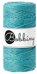 Bobbiny Regular 3mm Single Ply Macrame Cord (Teal) 100m