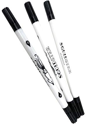 INKgrafiX® Squidster Hautstift - 2 Spitzen (M) - Schwarz - Tattoo Piercing - IG57464 - Stift Tattoostift Hautschreiber Skinmarker Skin Marker Filzstift