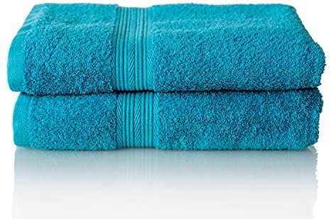 Glart - Set di asciugamani premium in spugna, disponibili in 6 colori e 5 dimensioni, composto da 2 teli doccia da 70x140 cm, turchese