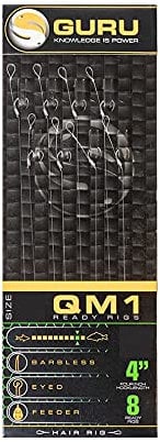 Guru QM1 Standard Hair Rigs 4 Qty 8 (Size 10 7lb)