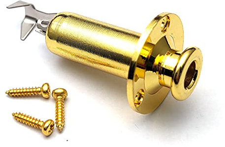 SAPHUE 6,35 mm Klinkenbuchse für akustische E-Gitarre, Bass, Mono-Endpin-Ausgang, Klinkenbuchse (Gold)