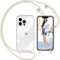 Nupcknn Liquid Silikon Handykette Hülle für iPhone 13 Pro Hülle Necklace(abnehmbar) Hülle mit Kordel zum Umhängen Handy Schutzhülle mit Band(Beige, 6.1)