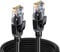Elfcam® - 30m Câble Réseau Ethernet RJ45 Cat 7, Paire Torsadée Blindée SFTP 100% Cuivre, 6mm Diamètre de Câble, 28 AWG Câble Rond & Noir (30M)
