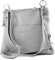 modamoda de - T140 - ital Messengertasche Umhängetasche 2in1 Leder, Farbe:Grau