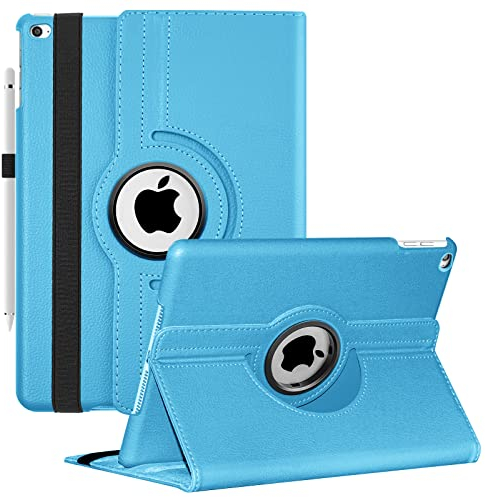 iPad Hülle passend für iPad Air 2 iPad 6. 5. Generation iPad 9,7 Zoll, 360 Grad drehbare Schutzhülle für iPad Air 2 iPad Air iPad 9,7 Zoll (2018 2017 Modell) mit Auto Sleep Wake (Himmelblau)