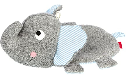 SIGIKID 39662 Badewannenspielzeug Elefant, Stofftier für die Badewanne: Spiel & Spaß im Wasser beim Baden, für Kinder ab 12 Monaten, Grau/Elefant 28x21 cm